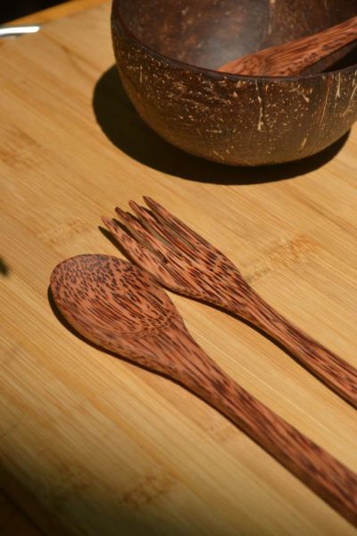 coconut fork and spoon