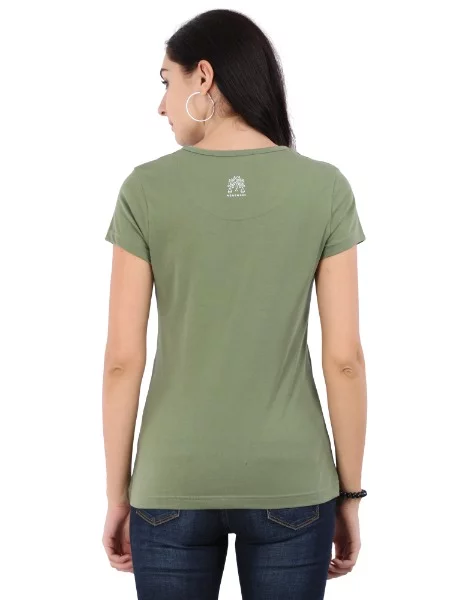 Woodwose Women Organic Olive Green Back