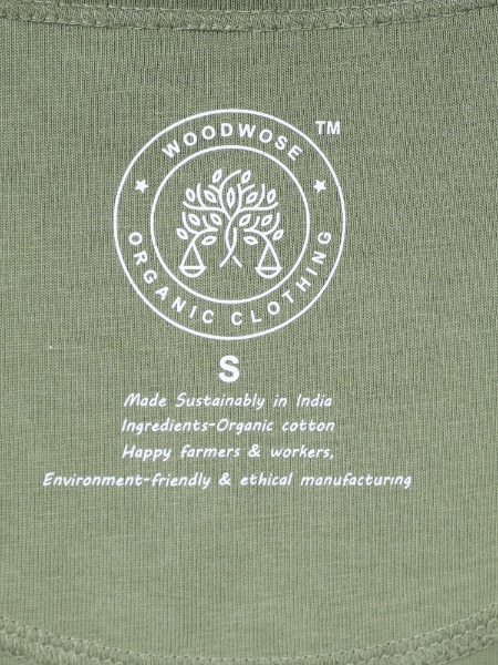 Woodwose Women Organic Olive Green Label