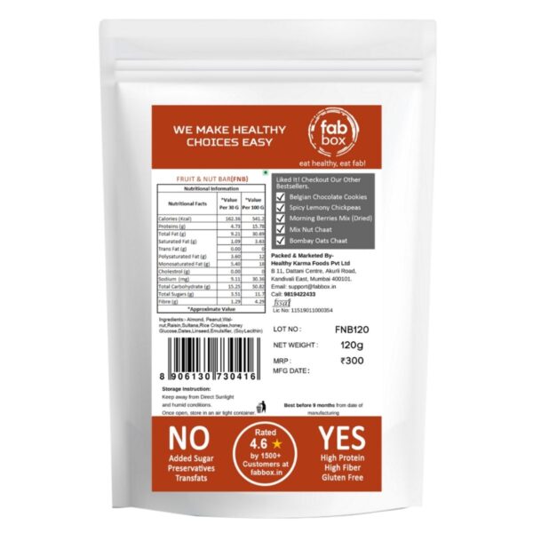 Fabbox Fruit N Nut Health Bars (4 Bars) - Image 3