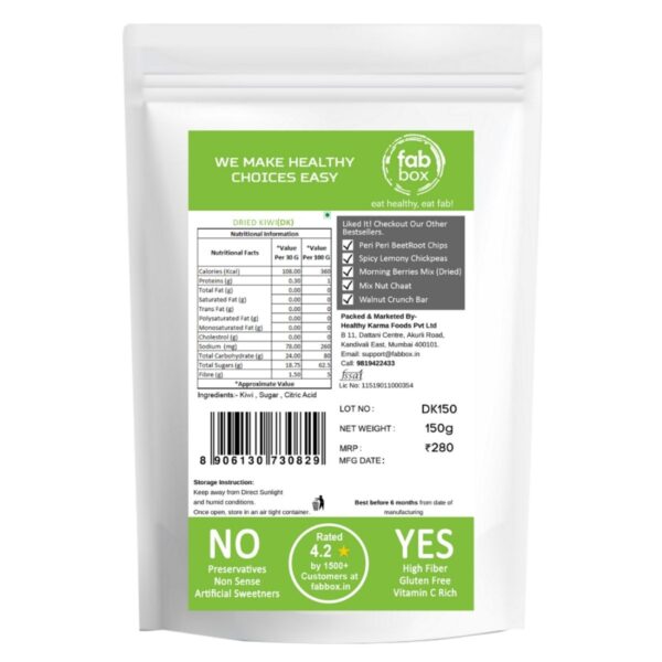 Fabbox Dried Kiwi - 150 gms - Image 6