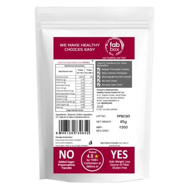 Beetroot Chips Peri Peri