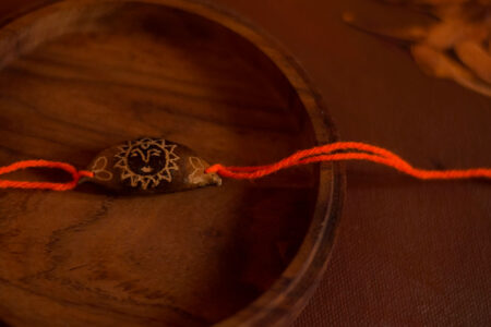 Orange Sun Rakhi with Plantable Seeds