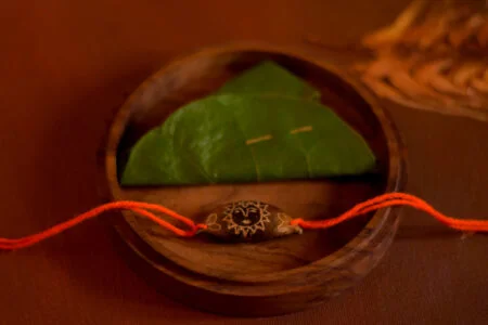 Orange Sun Rakhi with Plantable Seeds