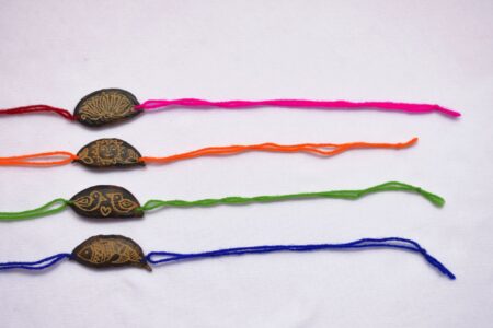 Set of 4 Rakhis with Plantable Seeds - Multicolour