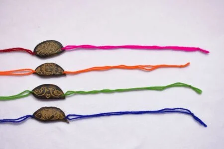 Set of 4 Rakhis with Plantable Seeds - Multicolour